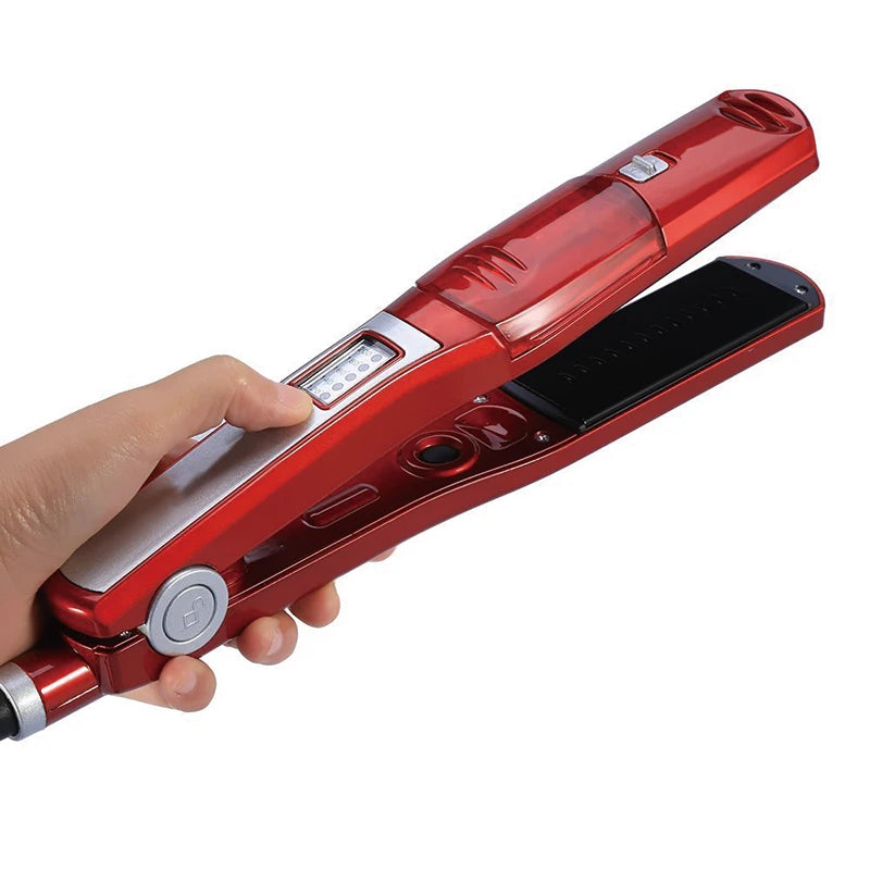 Steam Flat Iron & Hair Curler – Tourmaline Ceramic