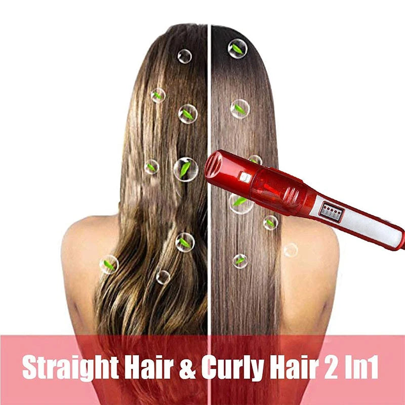 Steam Flat Iron & Hair Curler – Tourmaline Ceramic