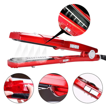 Steam Flat Iron & Hair Curler – Tourmaline Ceramic