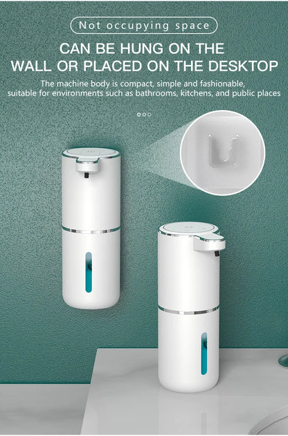 Smart Touchless Soap Dispenser – 380ml, USB-C Rechargeable, IPX5 Waterproof