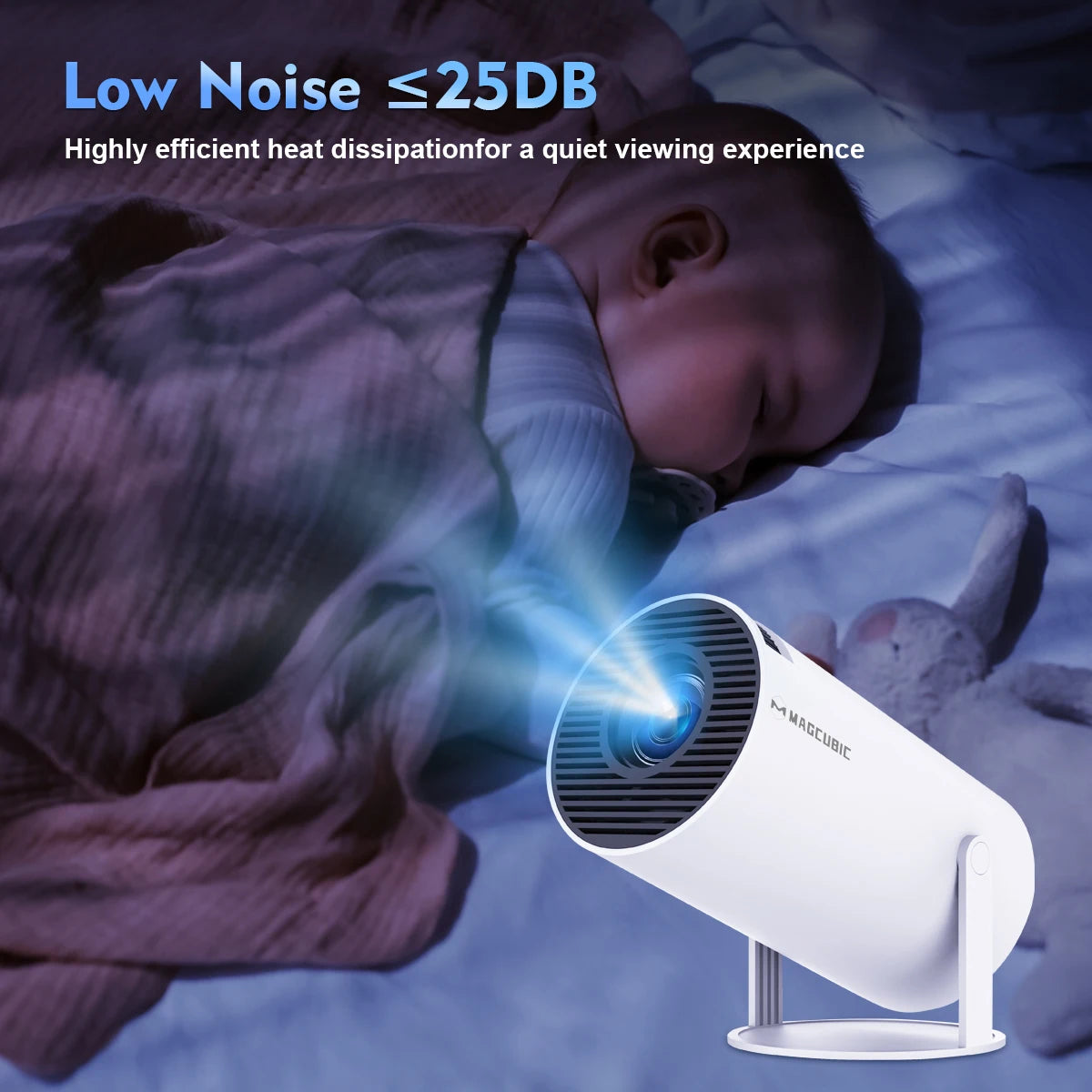 Magcubic HY300 Pro+ Mini Projector – Android 14, 290 ANSI & 180° Rotation