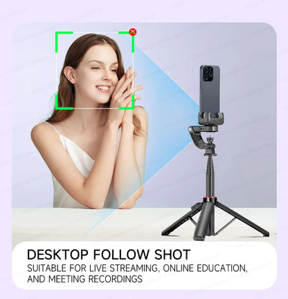 TOKQI C22 AI Tracking Gimbal Tripod with Selfie Stick & Wireless Remote