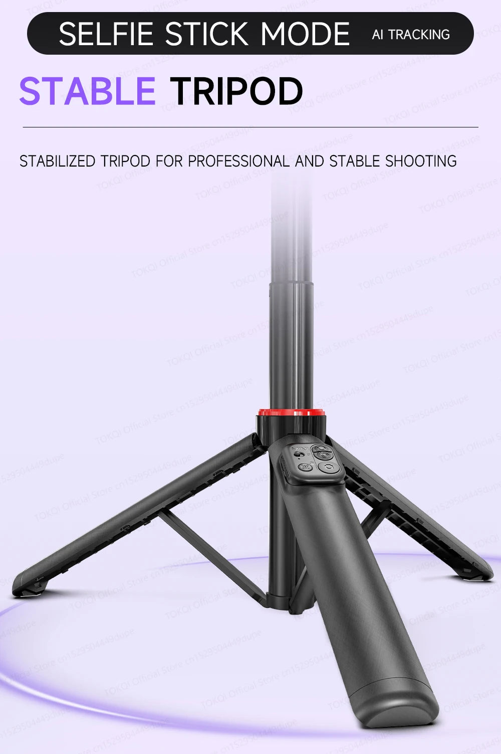 TOKQI C22 AI Tracking Gimbal Tripod with Selfie Stick & Wireless Remote