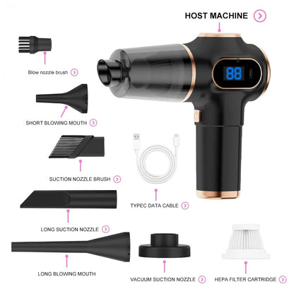 Belibuy 6-in-1 Cordless Handheld Vacuum – 19000Pa, 50,000 RPM, HEPA Filter