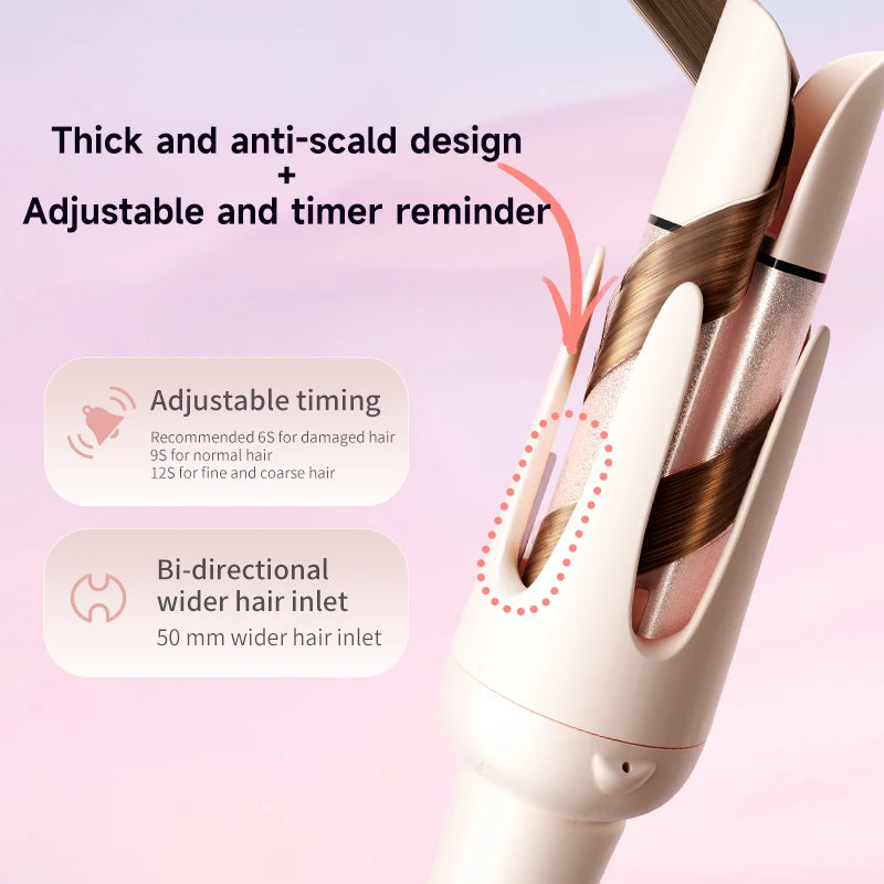 Auto-Rotating Ceramic Hair Curler – Multi-Barrel, Dual Voltage