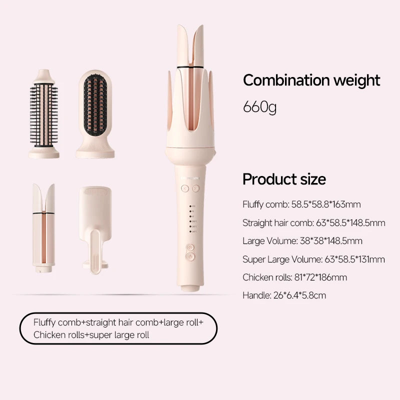 Auto-Rotating Ceramic Hair Curler – Multi-Barrel, Dual Voltage