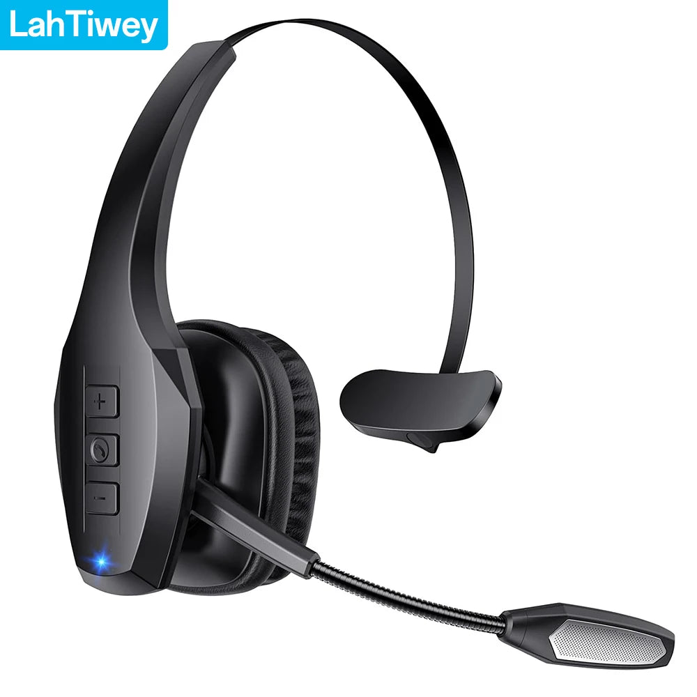 Lahtiwey Trucker Bluetooth Headset – 55Hr Battery, Noise Cancelling Mic