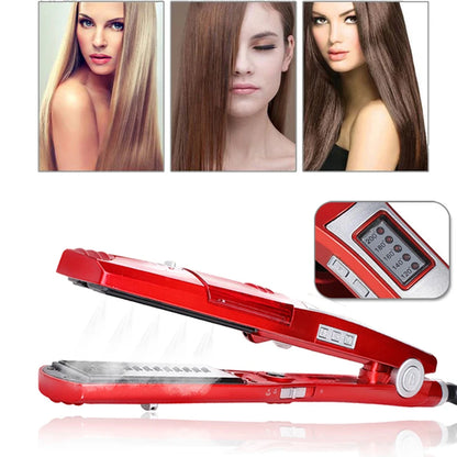 Steam Flat Iron & Hair Curler – Tourmaline Ceramic