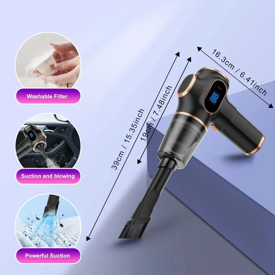 Belibuy 6-in-1 Cordless Handheld Vacuum – 19000Pa, 50,000 RPM, HEPA Filter