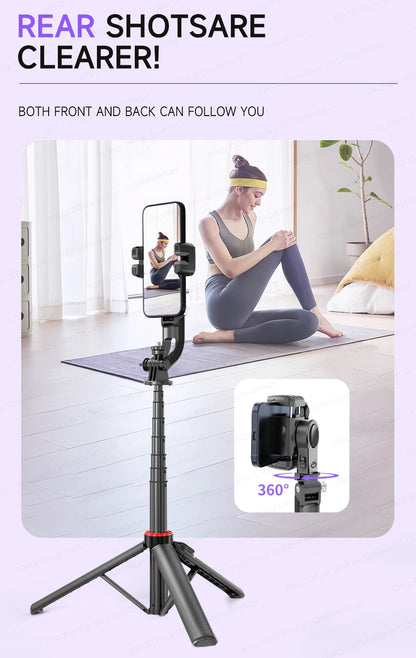 TOKQI C22 AI Tracking Gimbal Tripod with Selfie Stick & Wireless Remote
