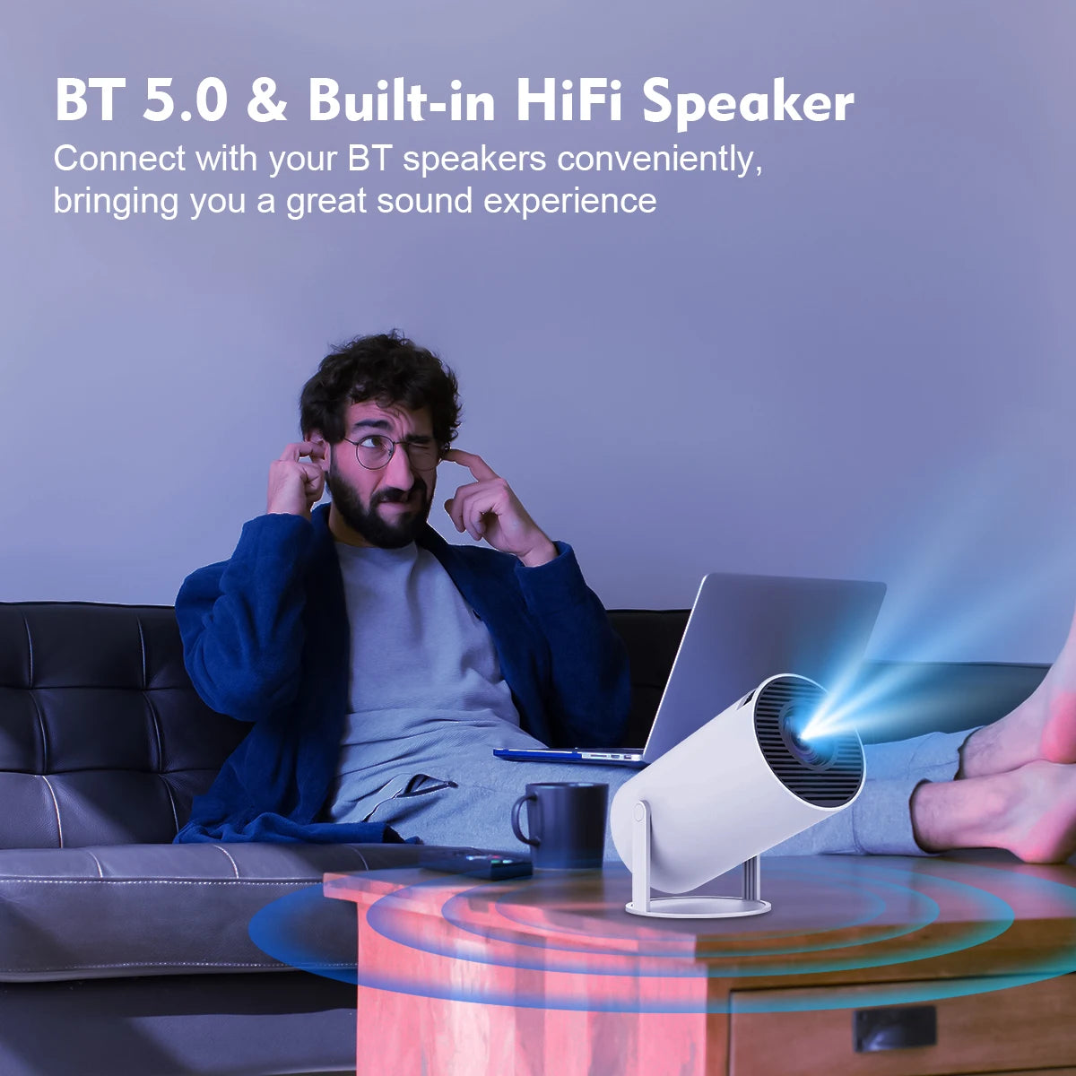 Magcubic HY300 Pro+ Mini Projector – Android 14, 290 ANSI & 180° Rotation