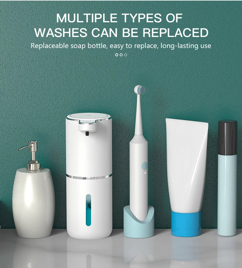 Smart Touchless Soap Dispenser – 380ml, USB-C Rechargeable, IPX5 Waterproof