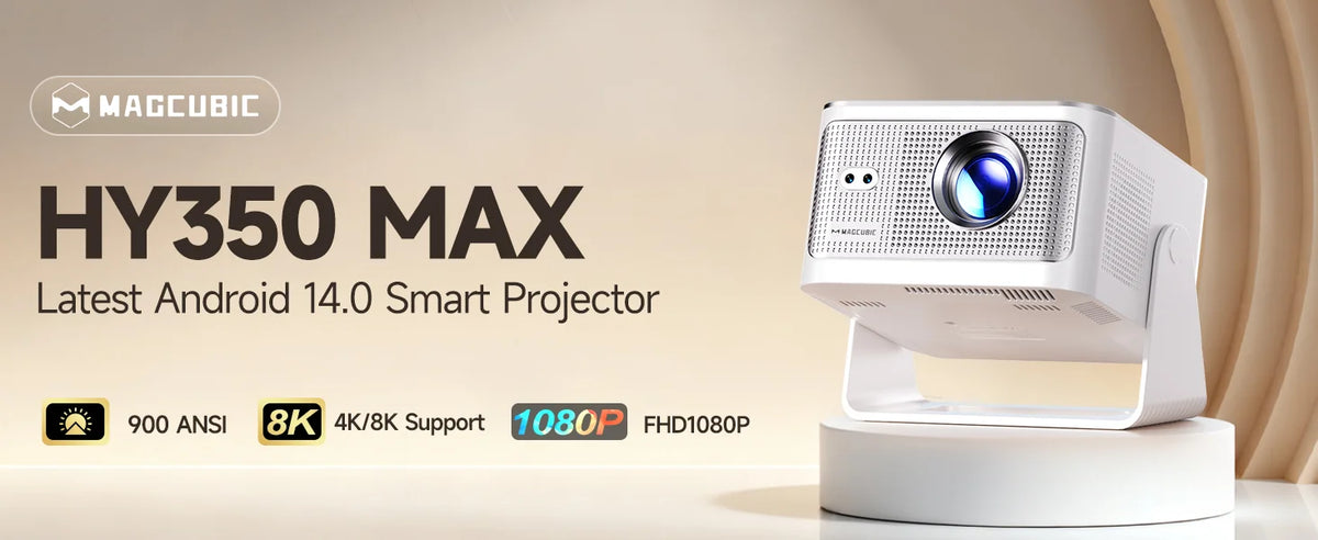 Magcubic HY300 Pro+ Mini Projector – Android 14, 290 ANSI & 180° Rotation