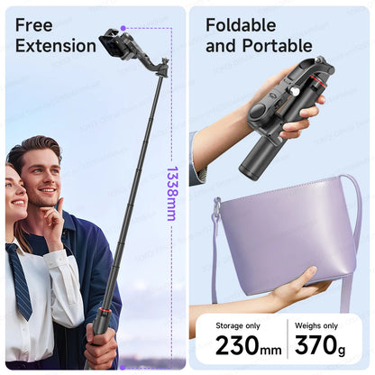 TOKQI C22 AI Tracking Gimbal Tripod with Selfie Stick & Wireless Remote