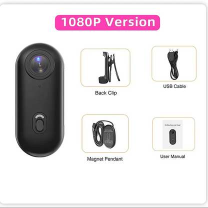 Waterproof 4K Mini Pocket Action Camera – Magnetic POV, WiFi, Body/Helmet/Bike Mount