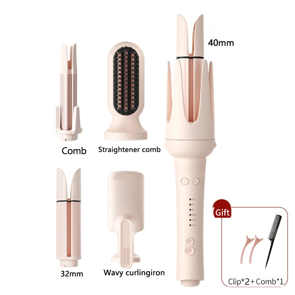 Auto-Rotating Ceramic Hair Curler – Multi-Barrel, Dual Voltage