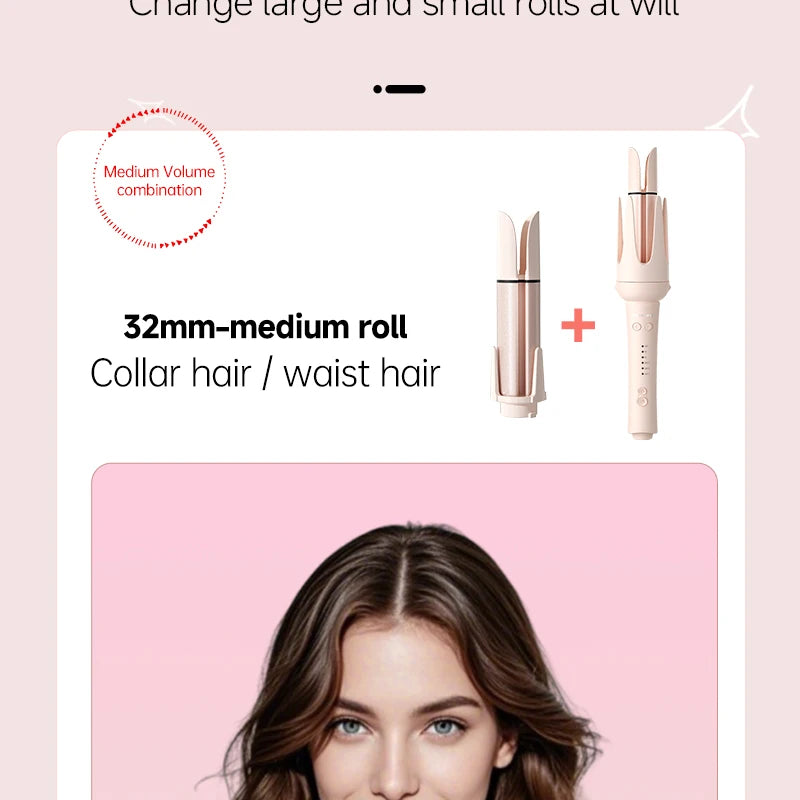 Auto-Rotating Ceramic Hair Curler – Multi-Barrel, Dual Voltage