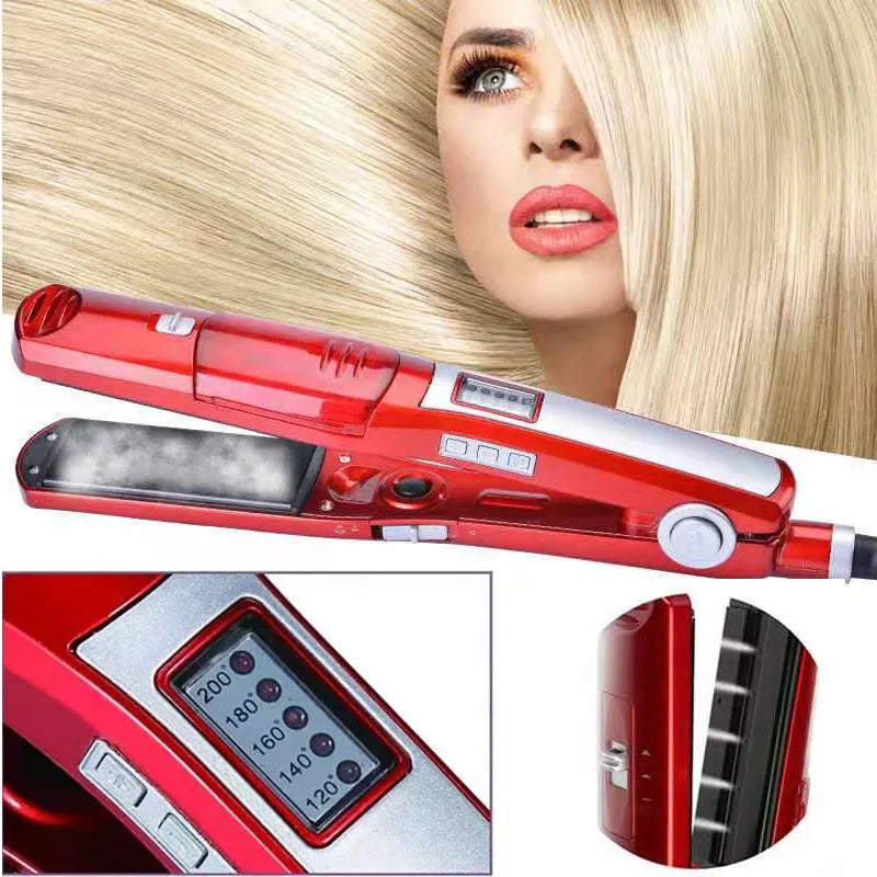 Steam Flat Iron & Hair Curler – Tourmaline Ceramic