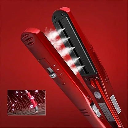 Steam Flat Iron & Hair Curler – Tourmaline Ceramic