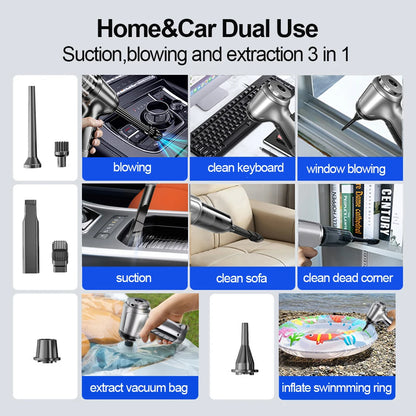 Cordless Car & Home Vacuum Cleaner – 2-in-1 Handheld Blower