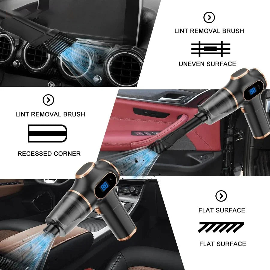 Belibuy 6-in-1 Cordless Handheld Vacuum – 19000Pa, 50,000 RPM, HEPA Filter