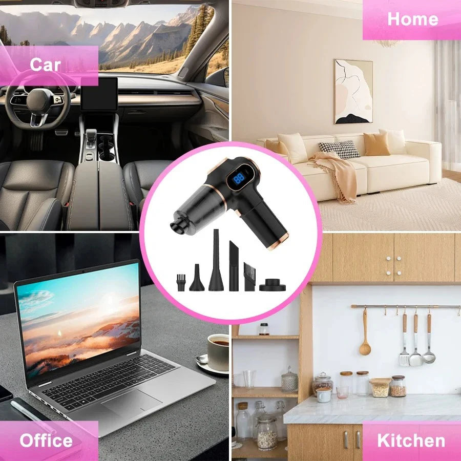 Belibuy 6-in-1 Cordless Handheld Vacuum – 19000Pa, 50,000 RPM, HEPA Filter