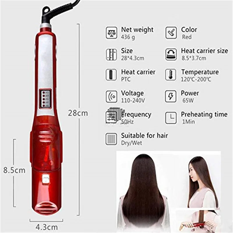 Steam Flat Iron & Hair Curler – Tourmaline Ceramic