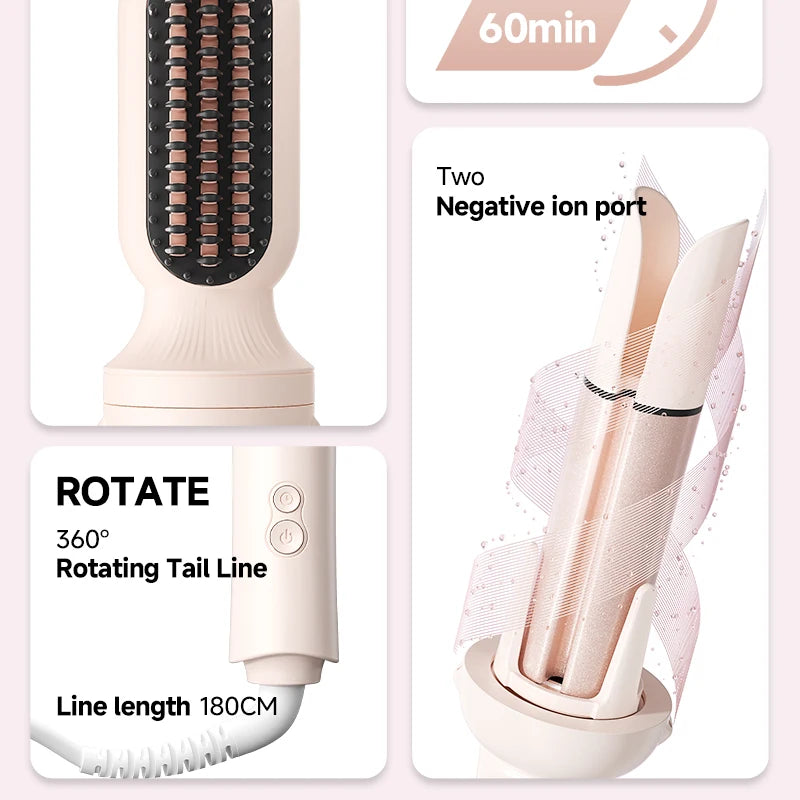 Auto-Rotating Ceramic Hair Curler – Multi-Barrel, Dual Voltage