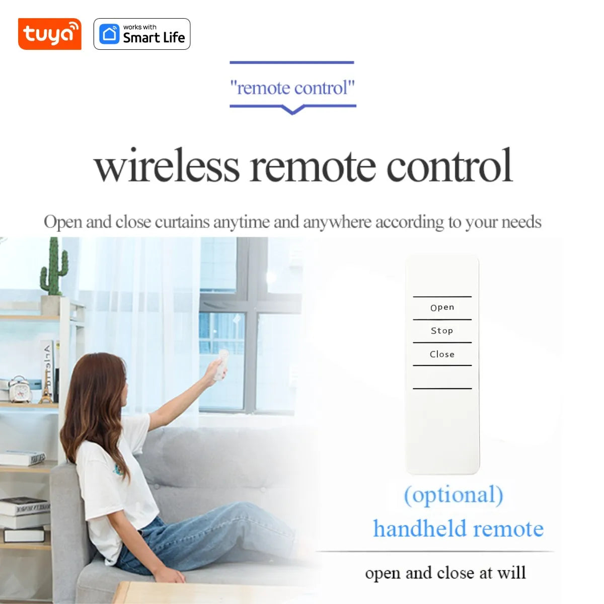 Tuya Smart Curtain Robot – Bluetooth App Control | Roman Rod Track | 8KG Load | Auto Open & Close