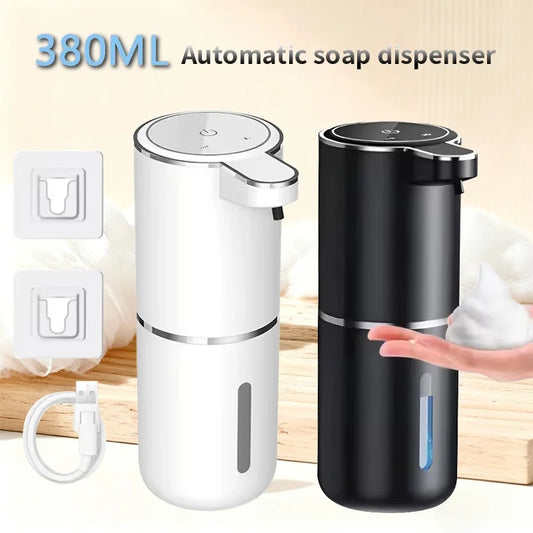Smart Touchless Soap Dispenser – 380ml, USB-C Rechargeable, IPX5 Waterproof