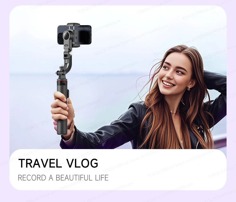 TOKQI C22 AI Tracking Gimbal Tripod with Selfie Stick & Wireless Remote