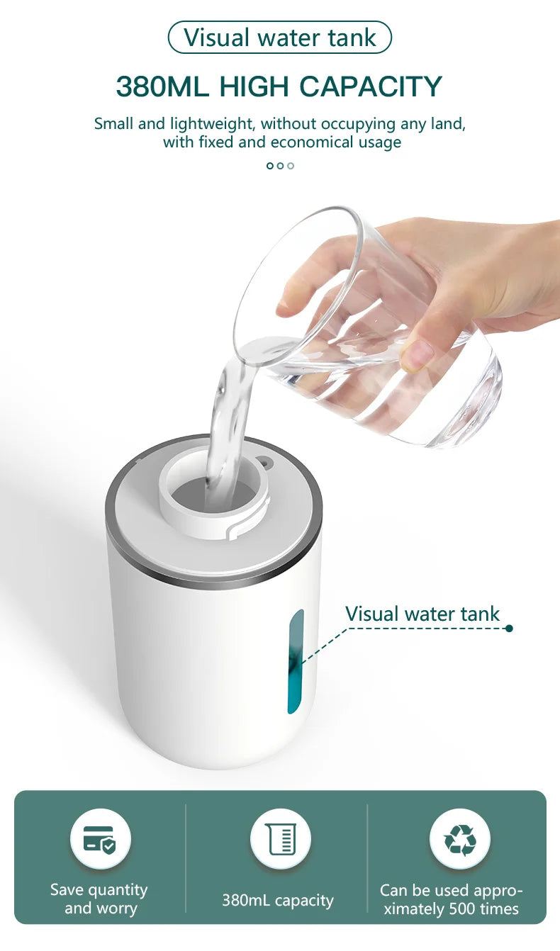 Smart Touchless Soap Dispenser – 380ml, USB-C Rechargeable, IPX5 Waterproof