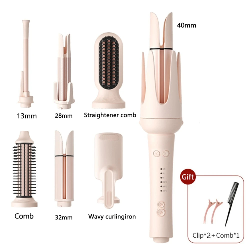 Auto-Rotating Ceramic Hair Curler – Multi-Barrel, Dual Voltage