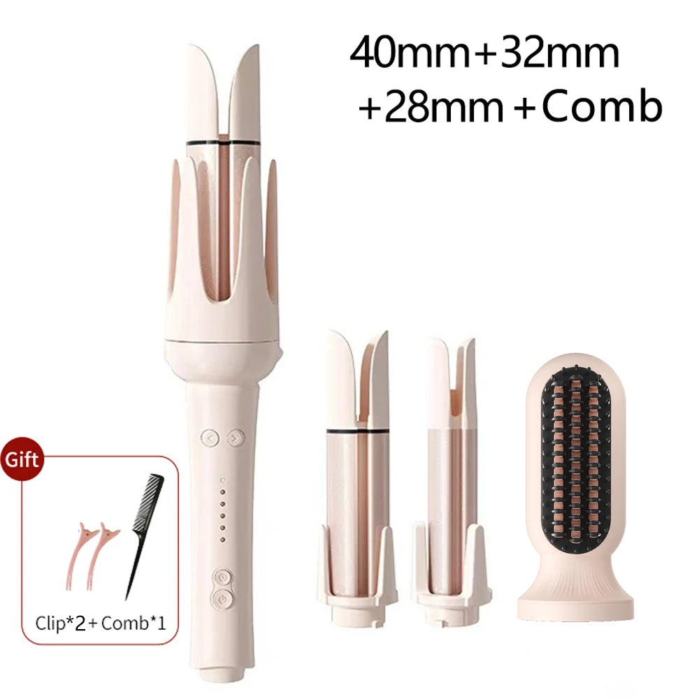 Auto-Rotating Ceramic Hair Curler – Multi-Barrel, Dual Voltage