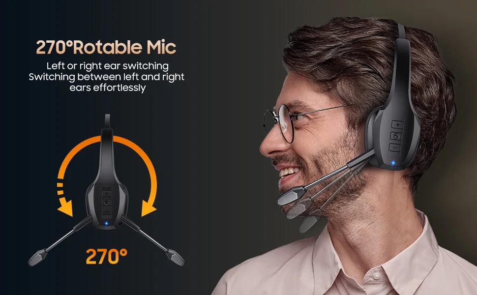 Lahtiwey Trucker Bluetooth Headset – 55Hr Battery, Noise Cancelling Mic