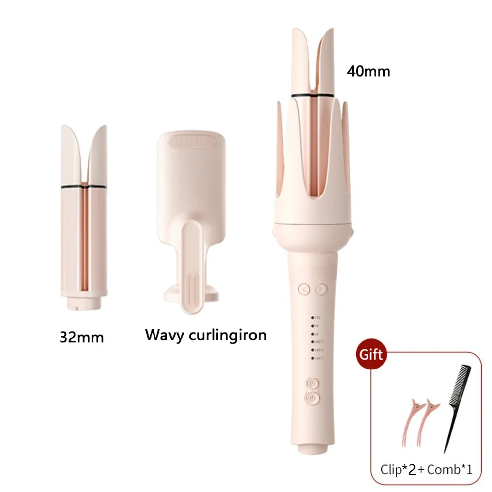 Auto-Rotating Ceramic Hair Curler – Multi-Barrel, Dual Voltage
