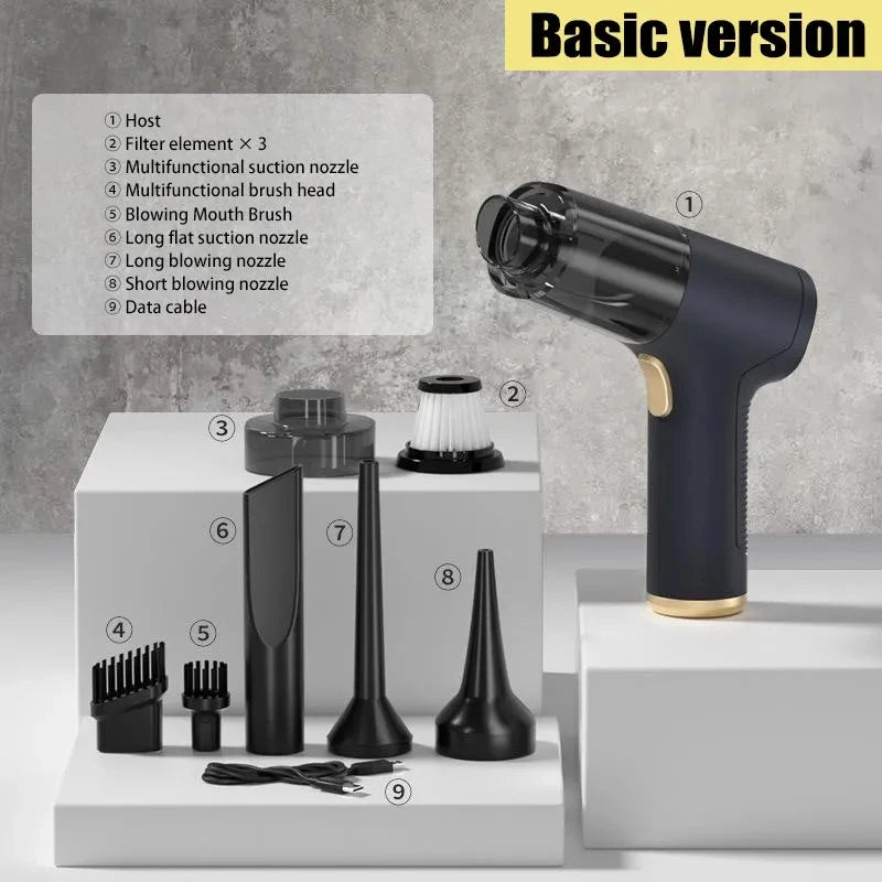 Lenovo 2-in-1 Portable Wireless Vacuum Cleaner – 120W Brushless, Dry & Wet